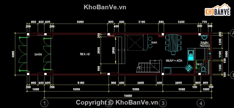 Kiến trúc nhà phố,nhà phố 4 tầng,nhà phố 4 Tầng 15.45x39m,15.45x39m,Nhà phố 4 tầng 15.5x39m